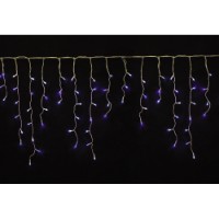 Prequ Tenda Luminosa, 180 mega led, 3,6 metri, Luce Bianco Freddo e Blu, Giochi Luce, Memory Controller, Prolungabile, Cavo Bianco