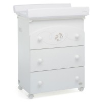 Foppapedretti Bagnetto Fasciatoio Babyfly in Legno con Vaschetta Estraibile, Cassetti e Piano Ribaltabile di Foppapedretti