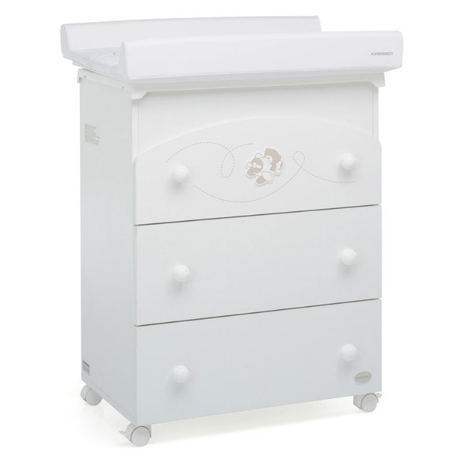 Foppapedretti Bagnetto Fasciatoio Babyfly in Legno con Vaschetta Estraibile, Cassetti e Piano Ribaltabile di Foppapedretti