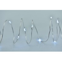 Prequ Catena Luminosa, 50 nano led, 4,9 metri, Luce Fredda, Luce Fissa, Cavo Trasparente, a batteria