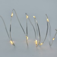 Prequ Catena Luminosa, 50 nano led, 4,9 metri, Luce Calda, Luce Fissa, Cavo Modellabile, a batteria