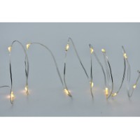 Prequ Catena Luminosa, 50 nano led, 4,9 metri, Luce Calda, Luce Fissa, Cavo Modellabile, a batteria