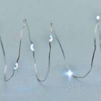 Prequ Catena Luminosa, 20 nano led, 1,9 metri, Luce Fredda, Luce Fissa, Cavo Modellabile, a batteria