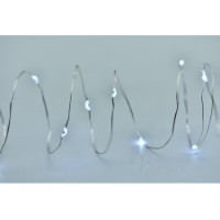 Prequ Catena Luminosa, 20 nano led, 1,9 metri, Luce Fredda, Luce Fissa, Cavo Modellabile, a batteria