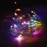 Prequ Catena di Luci 50 Nanoled con Luce Fissa, Multicolore, 4,90 m, a batteria 