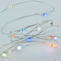 Prequ Catena di Luci 50 Nanoled, Multicolore RGB, Cambio Colore,  4,90 m, a batteria