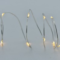 Prequ Catena Luminosa, 20 nano led, 1,9 metri, Luce Calda, Luce Fissa, Cavo Modellabile, a batteria