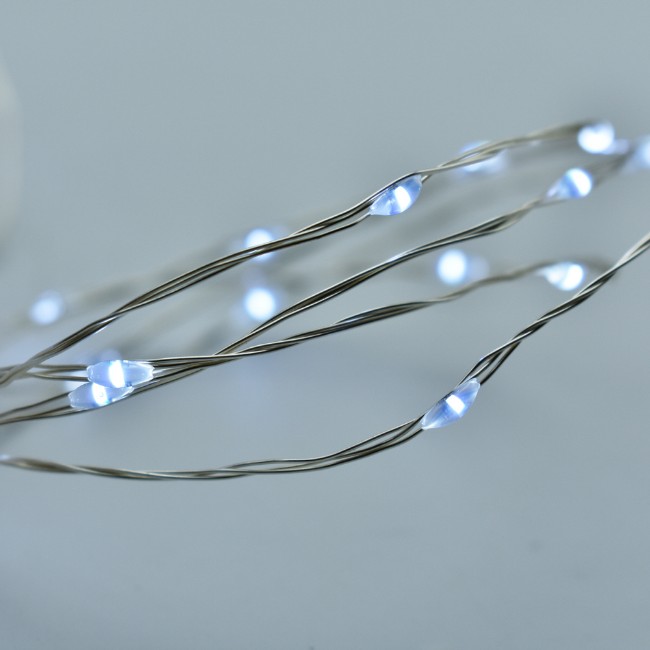 Prequ Catena di Luci 300 Nanoled Bianco Freddo 15 m, Giochi Luce, Timer, a batterie