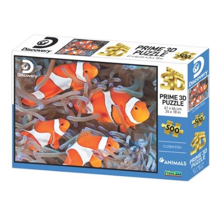 Prime 3D Puzzle Lenticolare 3D Clown Fishes 500 pezzi