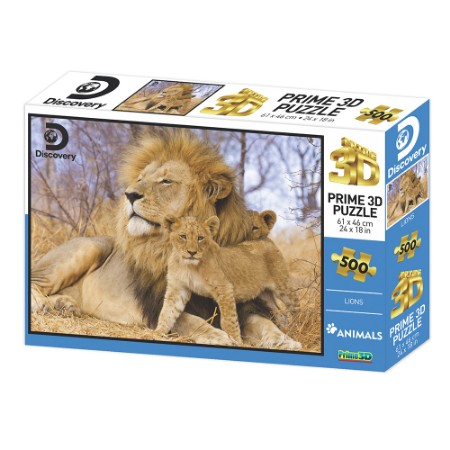 Prime 3D Puzzle Lenticolare 3D Animal Planet Lions 500 pezzi