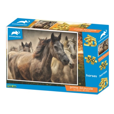 Prime 3D Puzzle Lenticolare 3D Animal Planet Horses 500 pezzi