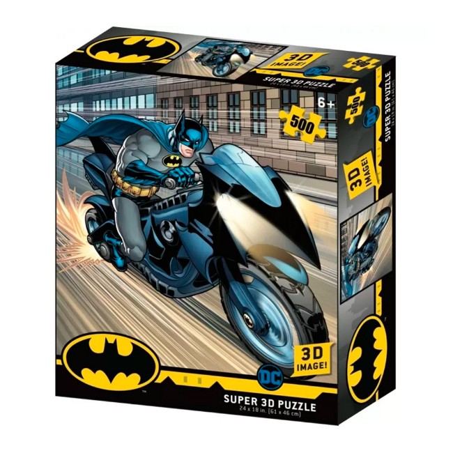 Prime 3D Puzzle Lenticolare 3D DC Comics Batman Batcycle 500 pezzi