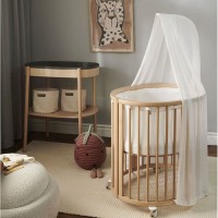 Stokke Lettino Ovale Sleepi Mini V3 per Bambino in Legno - Natural di Faggio