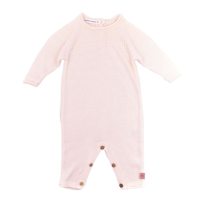 Bamboom Tutina Neonato in Maglia con Apertura Davanti - Rosa di Bamboom 