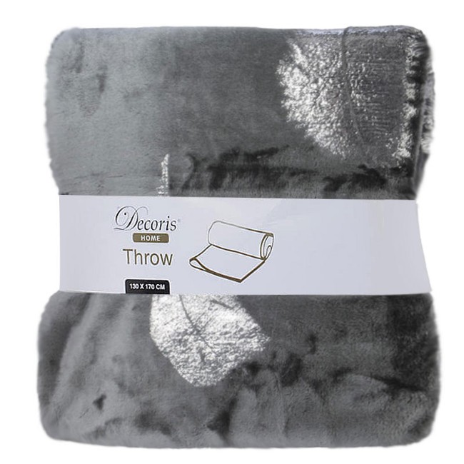 Coperta Morbida Grigia A Righe Moderne Con Nappe – 120x152 Cm – Plaid In Acrilico E Cotone Per Divano, Letto E Soggiorno – Adatta A Tutte Le Stagioni