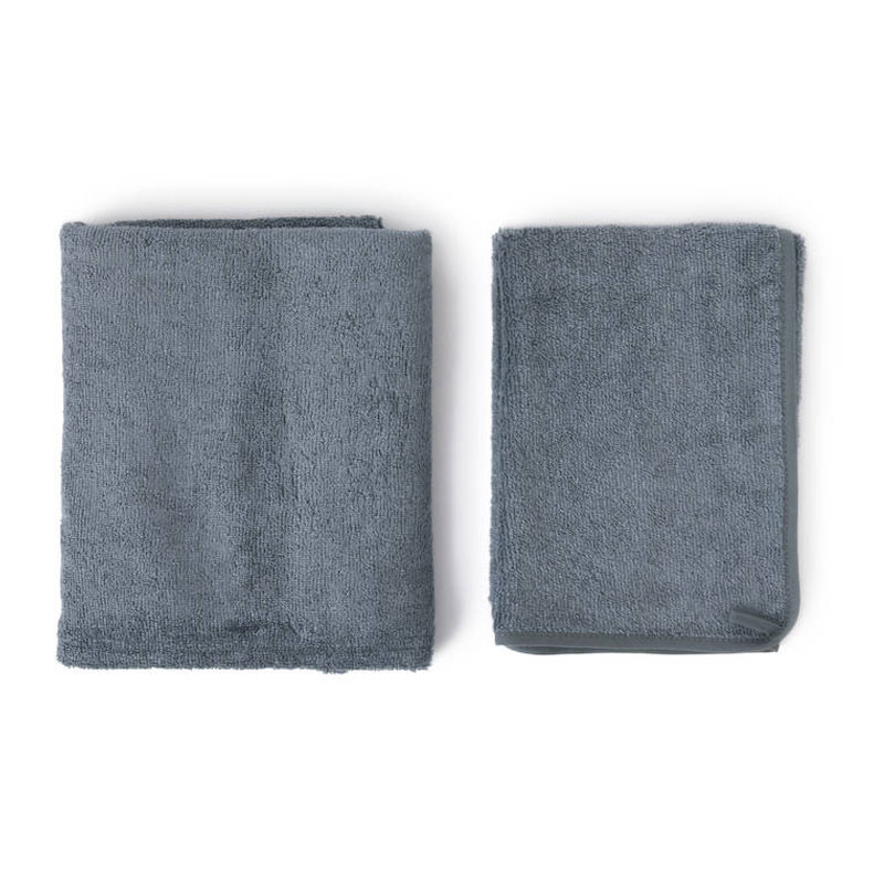 TowelSelections - Asciugamano avvolgente da uomo, per doccia e bagno, in spugna di velluto - Blu - Medium / Large