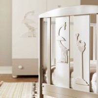 Pali Lettino Savana in Legno Massello con Kit Prima Nanna Bianco/Tortora di Pali