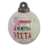 Villa d'Este Pallina di Natale in Ceramica con frase di Villa d'Este