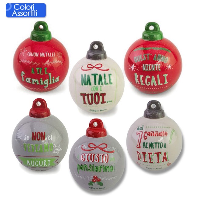 Villa d'Este Pallina di Natale in Ceramica con frase di Villa d'Este