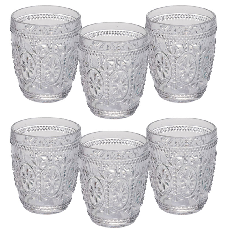 Set 18 Bicchieri In Vetro Relaxdays - 500ml, Design Lineare, Lavastoviglie