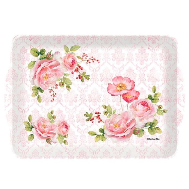 Easy Life Floral Damask Vassoio con Manici 33x22 cm