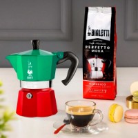 Bialetti Caffettiera Moka Express Tricolore 3 Tazze