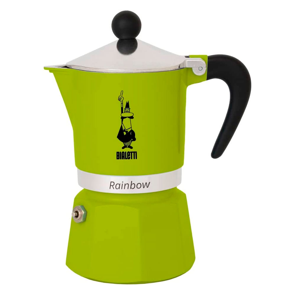 Paniate Bialetti Caffettiera Moka Rainbow 3 Tazze Verde