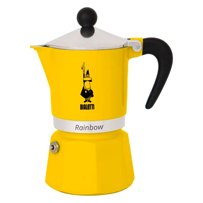 Paniate Bialetti Caffettiera Moka Rainbow 3 Tazze Gialla