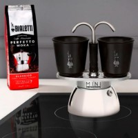 Bialetti Caffettiera Set Mini Express Induction con 2 Tazzine