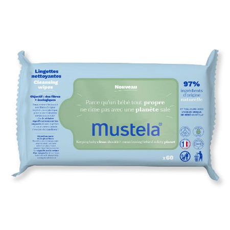 Mustela 60 Salviettine Detergenti multiuso con Avocado Bio, per bambino, biodegradabili di Mustela