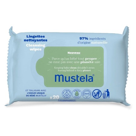 Mustela 20 Salviettine Detergenti multiuso con Avocado Bio, per bambino, biodegradabili di Mustela