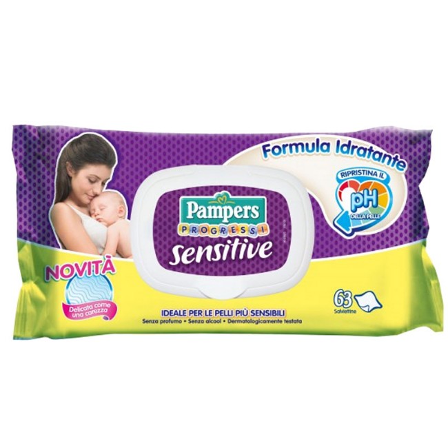 Pampers 63 Salviettine Progressi Sensitive di Pampers