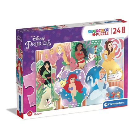 Clementoni Supercolor Puzzle Disney Princess 24 pezzi Maxi