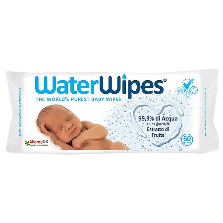 WaterWipes 60 Salviette Umidificate Bambino, 99,9% di Acqua, biodegradabili di WaterWipes