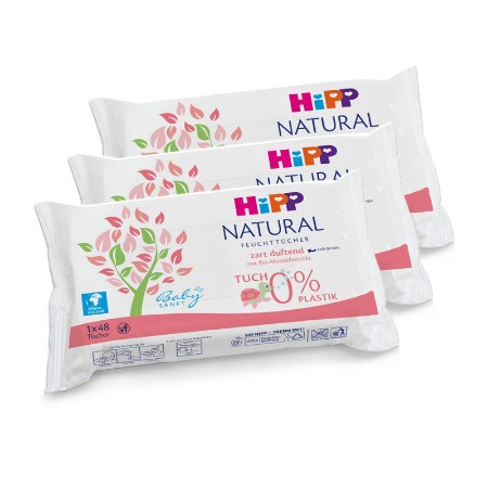 HiPP 144 Salviette Detergenti Natural, 3x48 confezioni di HiPP 