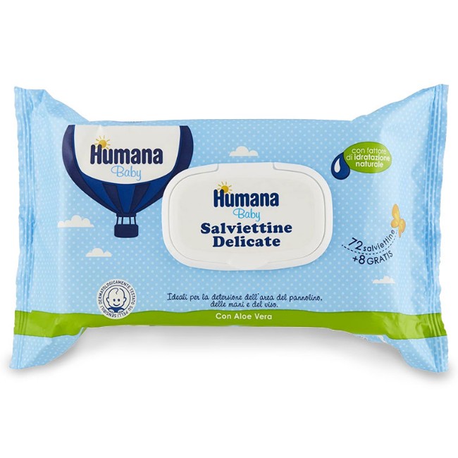Humana Salviettine Delicate Neonato con Aloe Vera 72pz di Humana