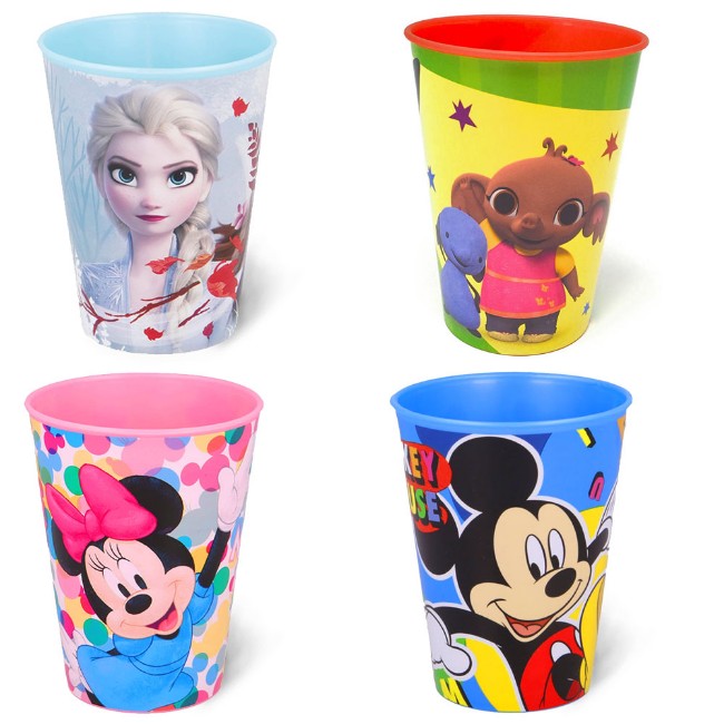 Paniate - Bicchiere in Plastica fantasia Cartoni Animati, Bing, Minnie,  Mickey Mouse, Frozen - 260ml di BabyCare