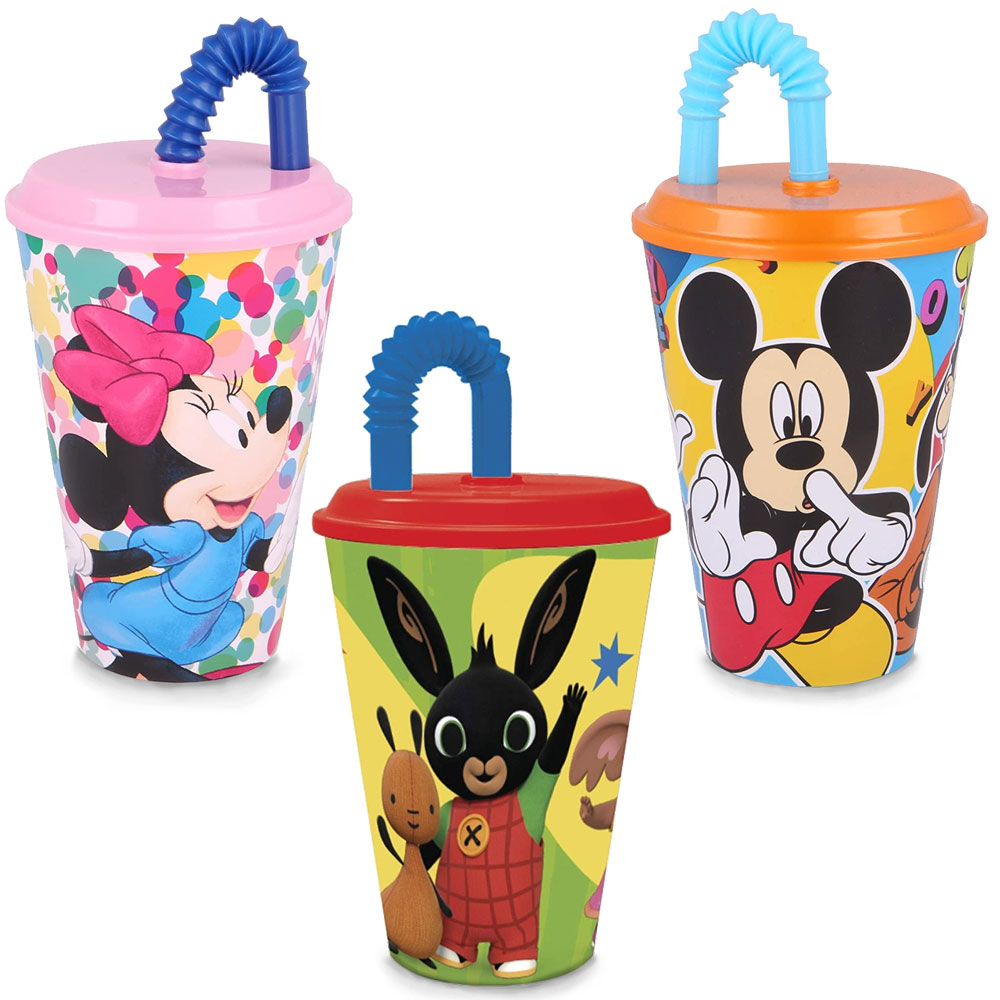 Paniate - Bicchiere Sport con Cannuccia per Bambino, fantasia Minnie,  Mickey Mouse, Bing - 430ml di BabyCare