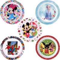 Piatto Piano per Bambini, da microonde, fantasia Bing, Frozen, Mickey Mouse, Minnie, Spiderman di BabyCare 