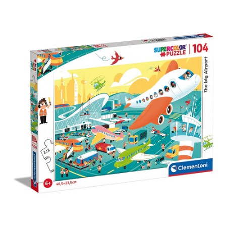 Clementoni Supercolor Puzzle Big Airport 104 pezzi