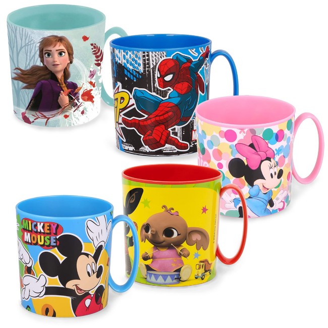 Tazza Mug da microonde per Bambini, fantasia Bing, Frozen, Mickey Mouse, Minnie, Spiderman 350ml