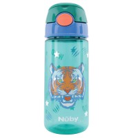 Nuby Tazza Sport in Polipropilene con Cannuccia in silicone, 540ml - Tigre di Nuby