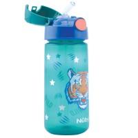 Nuby Tazza Sport in Polipropilene con Cannuccia in silicone, 540ml - Tigre di Nuby