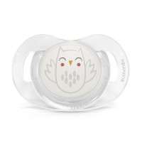 Suavinex Ciuccio con Tettina Simmetrica SX Pro in Silicone, fantasia Gufo, 0-6m di Suavinex