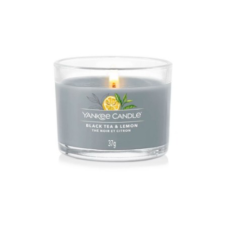 Yankee Candle Signature Candela Votiva in Vetro Black Tea & Lemon 10 Ore