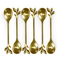 Villa d'Este Set 6 Cucchiaini Foglie d'oro di Villa d'Este
