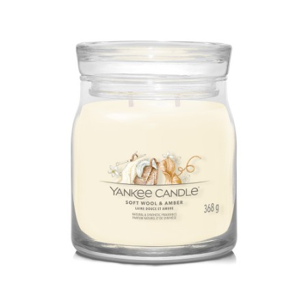 Yankee Candle Signature Candela in Giara Media Soft Wool & Amber 50 Ore