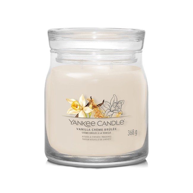 Yankee Candle Signature Candela in Giara Media Vanilla Creme Brulee 50 Ore