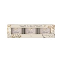Yankee Candle Signature 3 Candele Votive in Vetro Warm Cashmere 10 Ore cad.