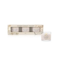 Yankee Candle Signature 3 Candele Votive in Vetro Warm Cashmere 10 Ore cad.